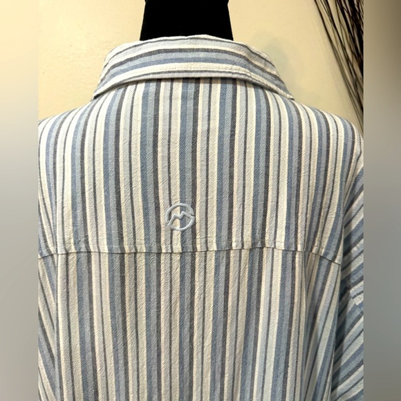 Magellan Outdoors Relaxed Shirt Blue Striped Button Down size XXL - Picture 5 of 12